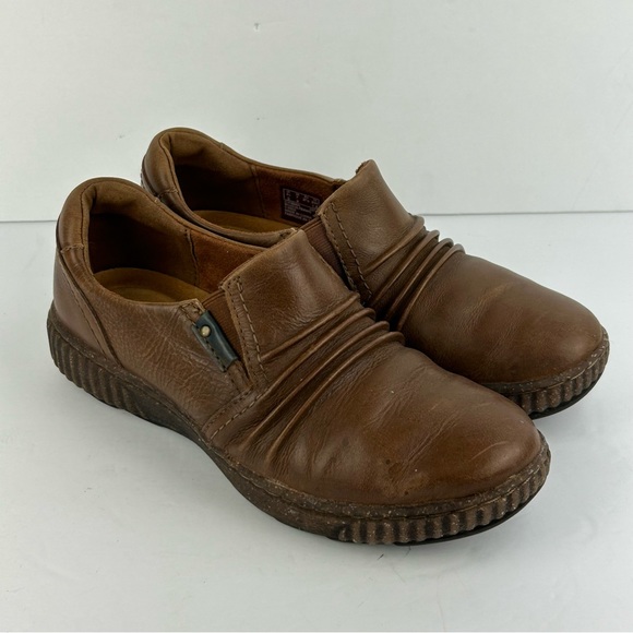 CLARKS WOMENS SHOES 7 MAGNOLIA FAYE DARK TAN LEATHER Shoes Comfort - Picture 4 of 8